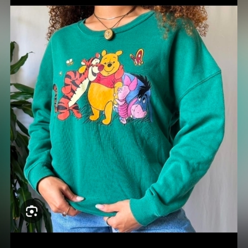 Disney Juniors Lg Double Sided Winne the Pooh Sweatshirt Tigger Eeyore